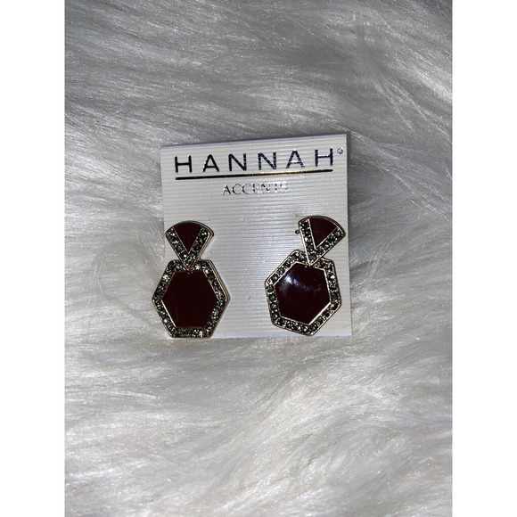 Sparkly Green & Mauve Earrings By HANNAH - Picture 2 of 3
